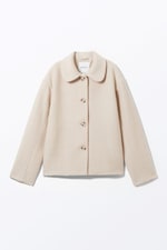 Hellbeige - Einreihige Jacke aus Wollmischung - 0