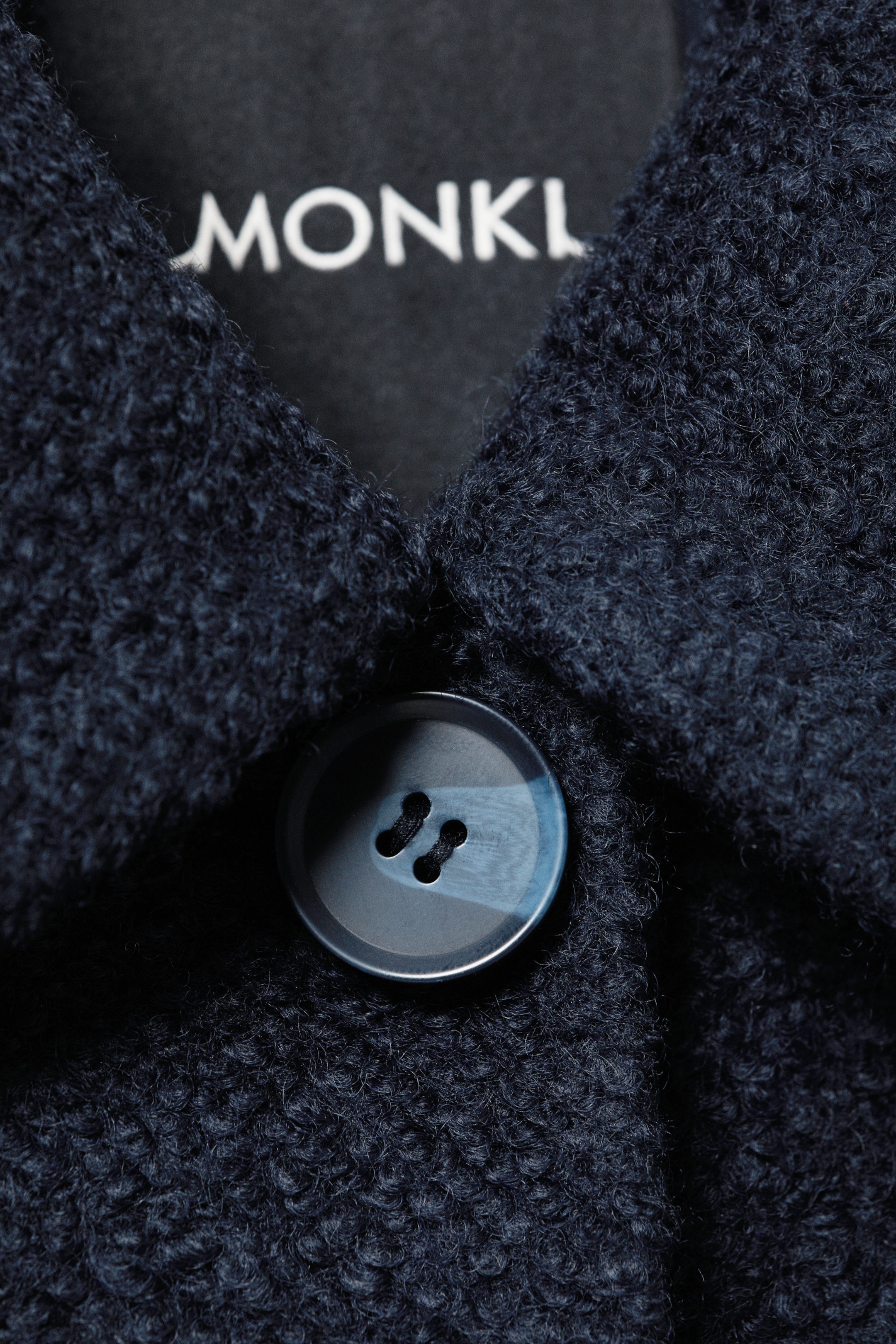 Marinblå - Enkelknäppt jacka i ullblandning - 5