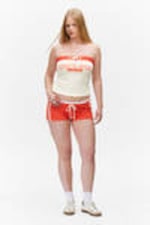 White & Orange - Tropic Noir - Drawstring Bandeau Top - 1
