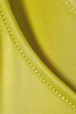 Bright Yellow - Asymmetric Strap Tie Mini Dress - 5