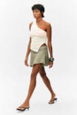 Dusty White - Knitted One-Shoulder Top - 2