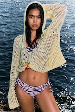 Pink Tiger-striped - Printed Tie-Side Bikini Bottoms - 1