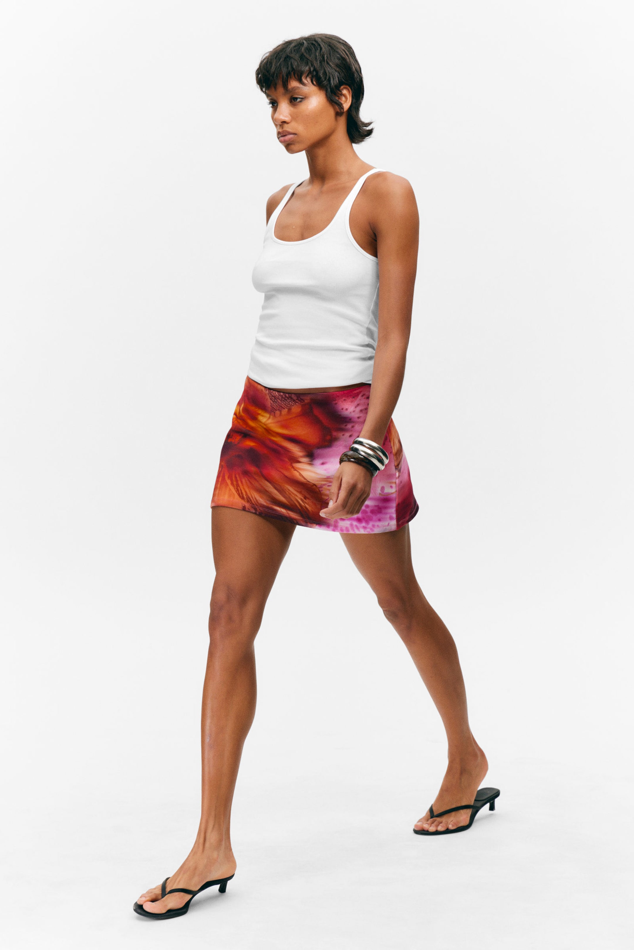 Orange/Rot - Calypso-Blüte - Mini-Skort zum Hineinschlüpfen - 2
