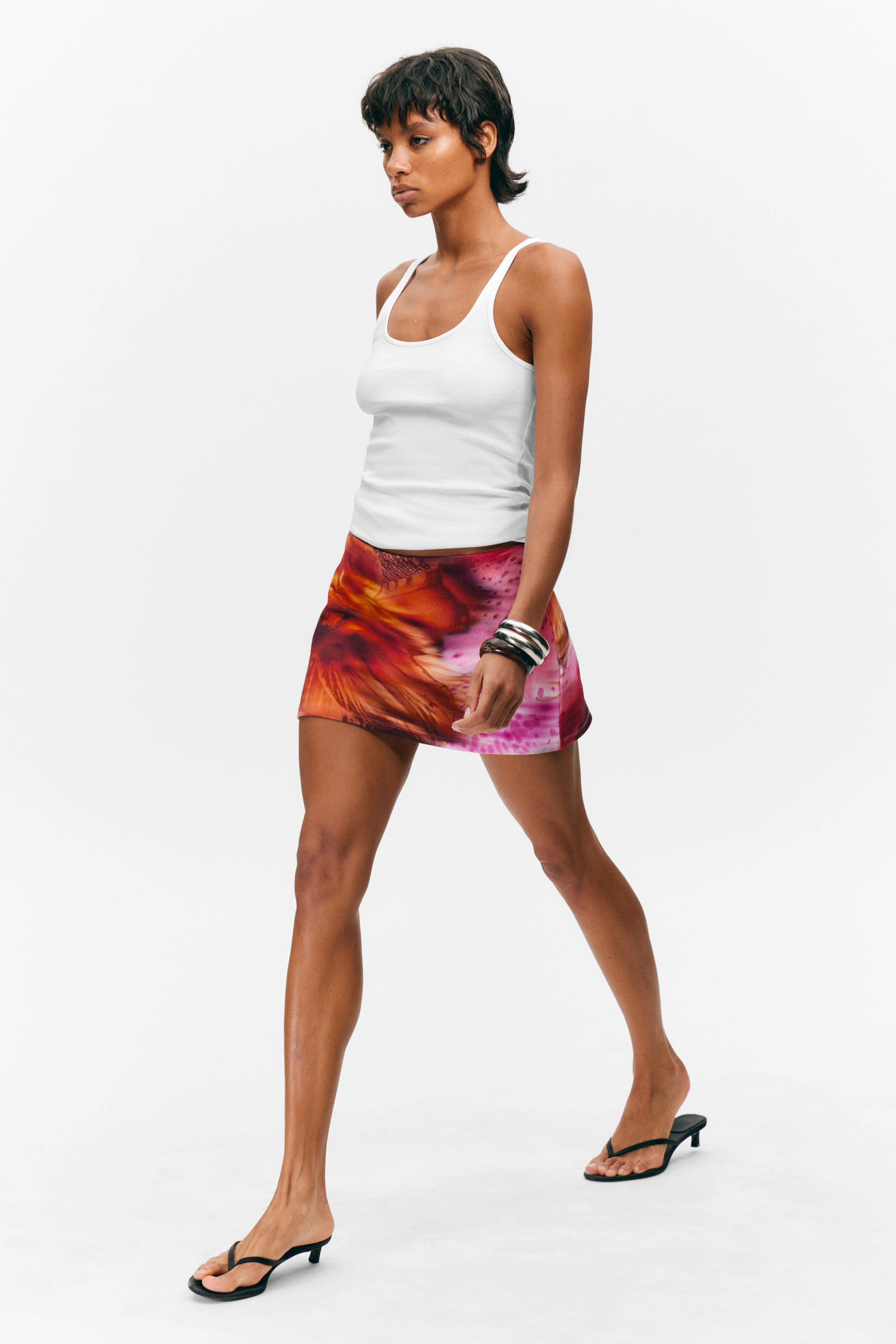 Orange/Rot - Calypso-Blüte - Mini-Skort zum Hineinschlüpfen - 2