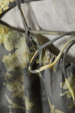 Grey - Dirty Floral - Tie-Back Twill Mini Dress - 6