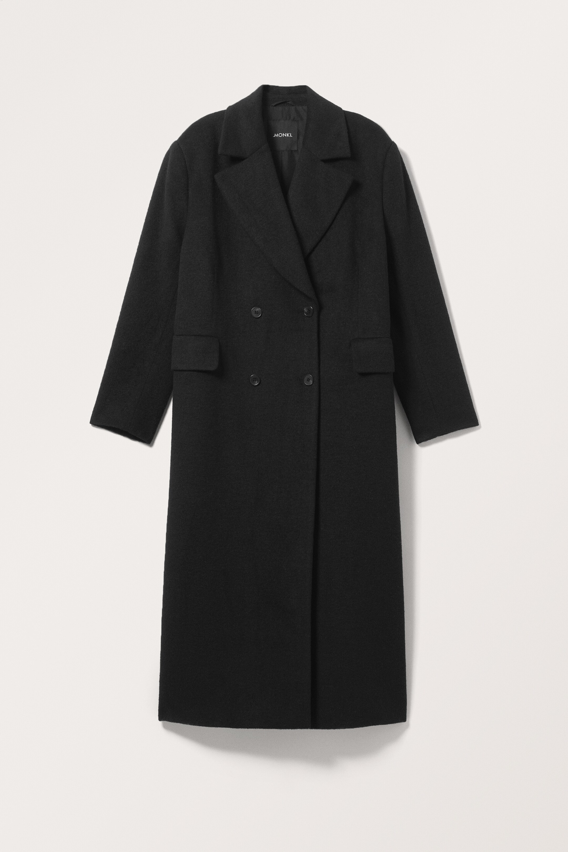 Zobacz większy obraz: Długi dwurzędowy płaszcz oversize - Czarny - ONA | H&M PL 1
