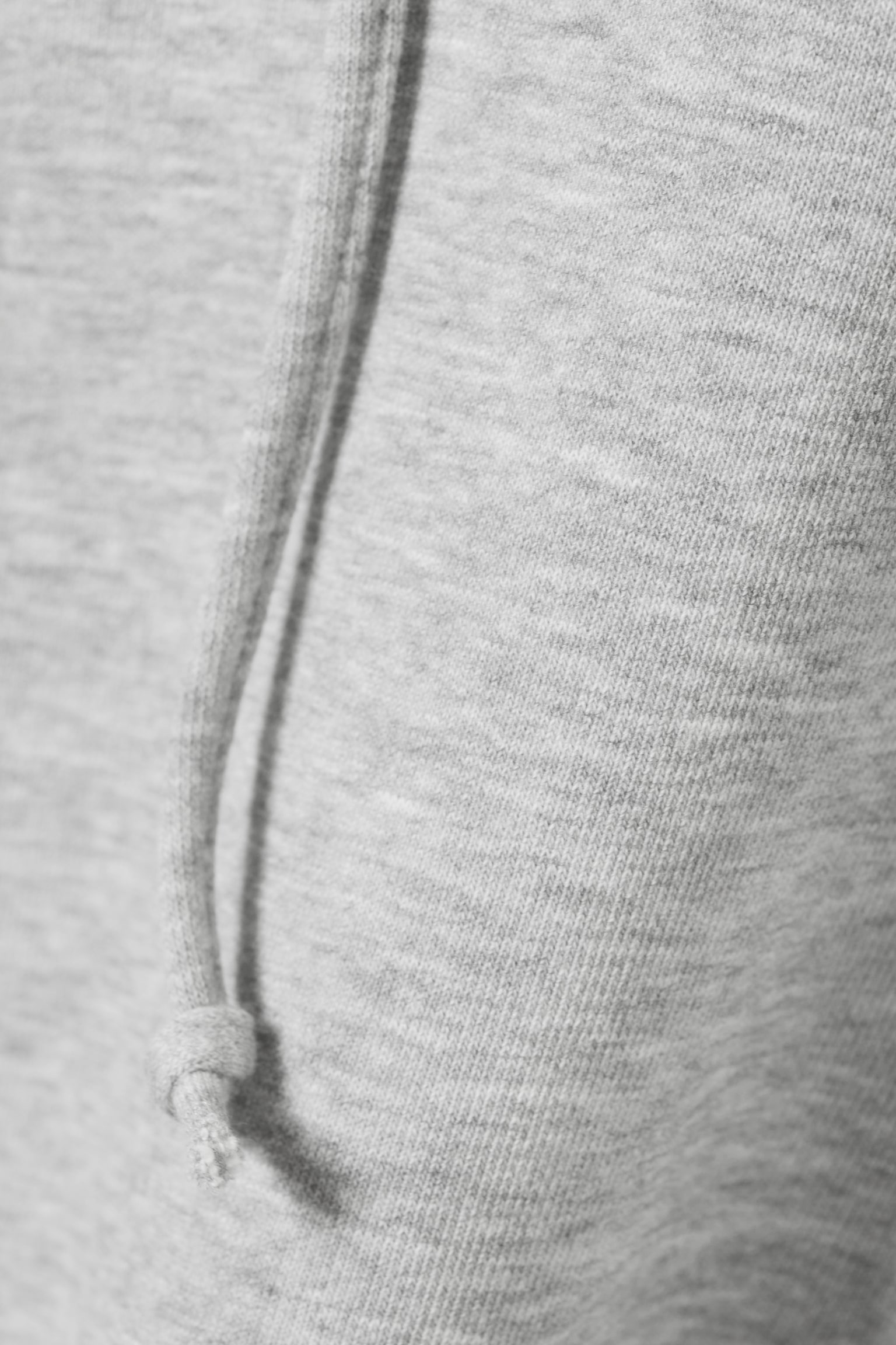 Cropped Terry Pyjama Hoodie - Grey Melange/Dusty Blue - 3