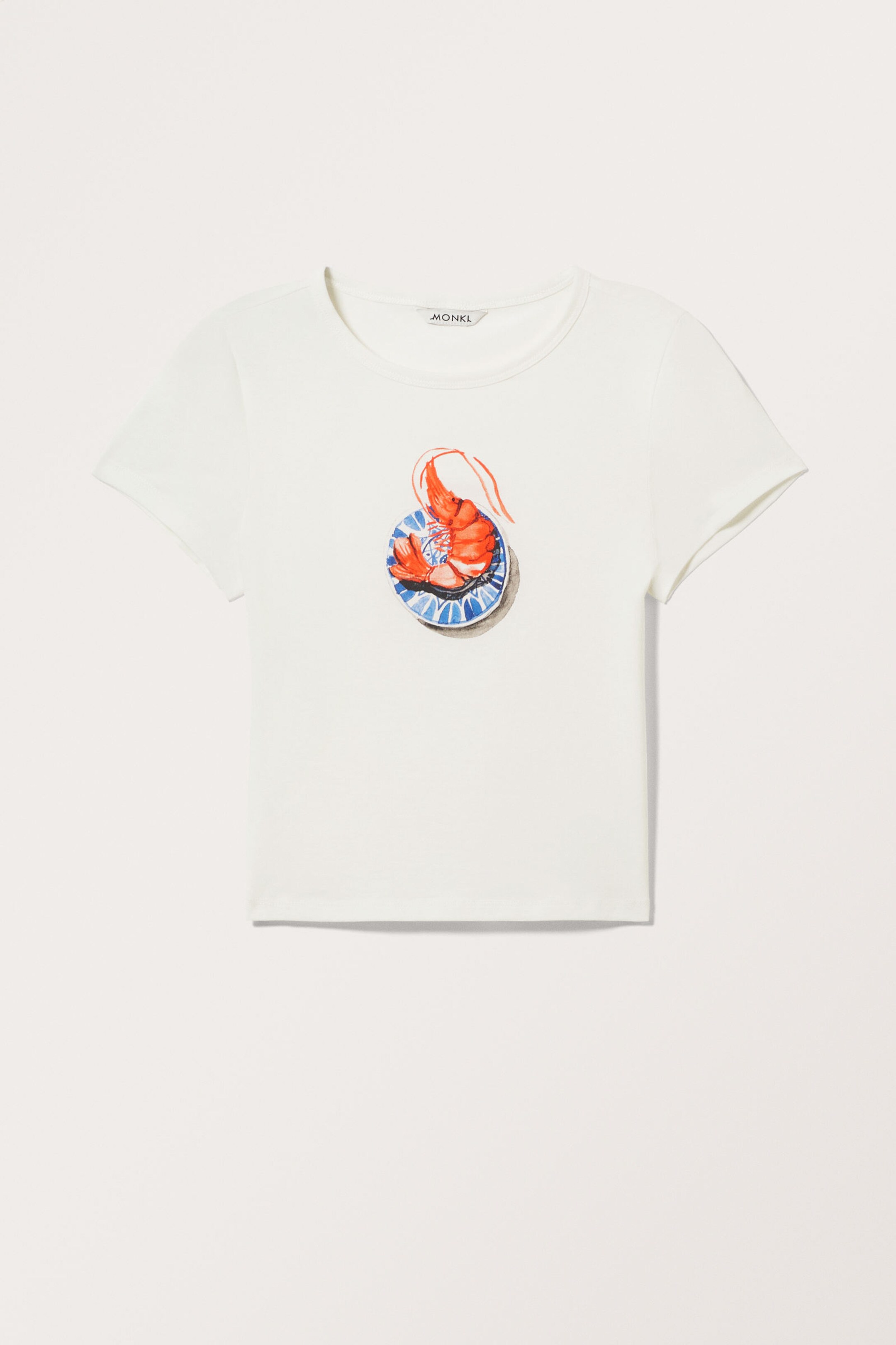 Räkor På En Tallrik - Croppad T-shirt - 0