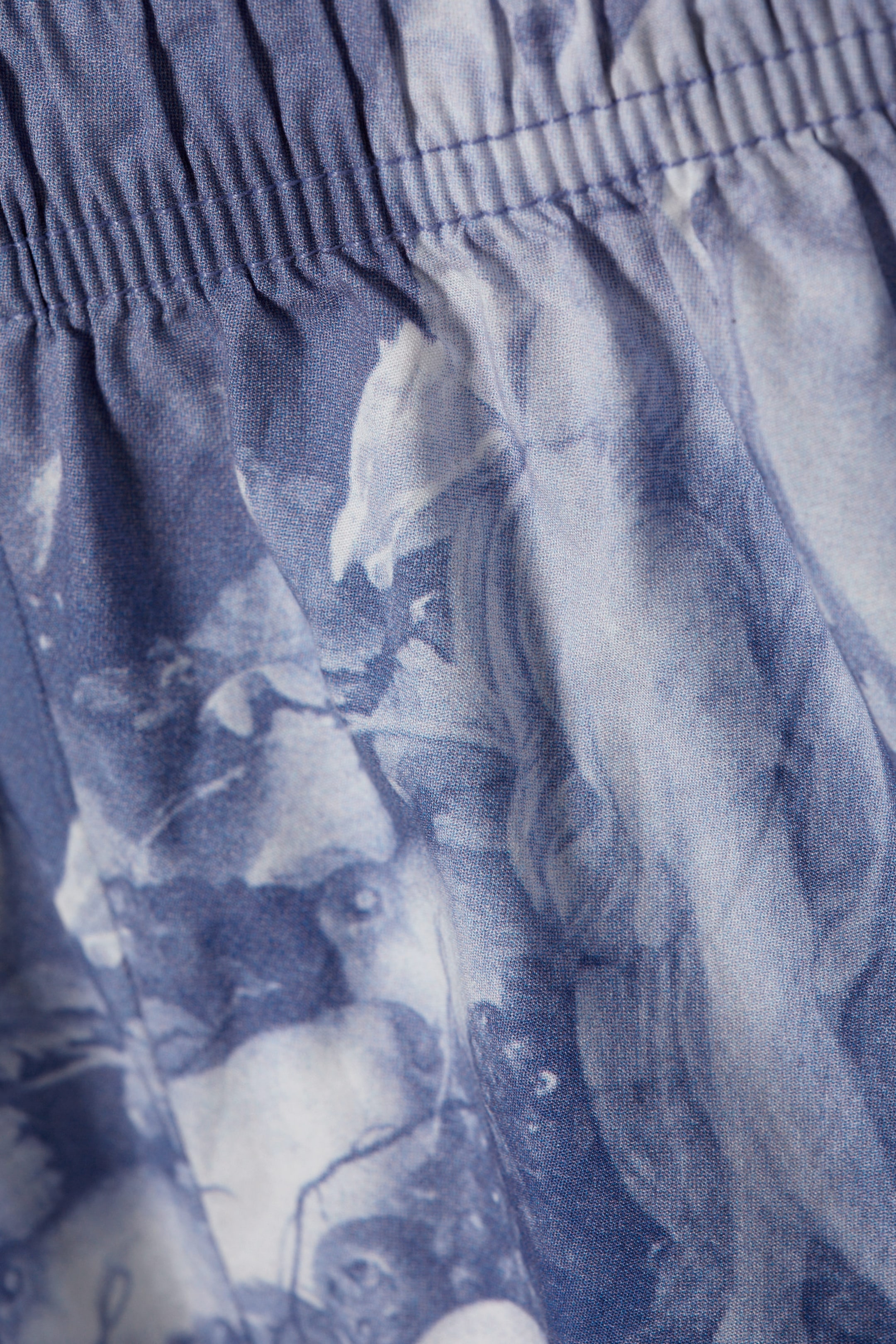 Blue - Baroque Collage - Mid-Rise Printed Poplin Pyjama Shorts - 2