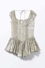 Khakigrün - Barock-Rahmen - Fit-and-Flare-Minikleid - 0