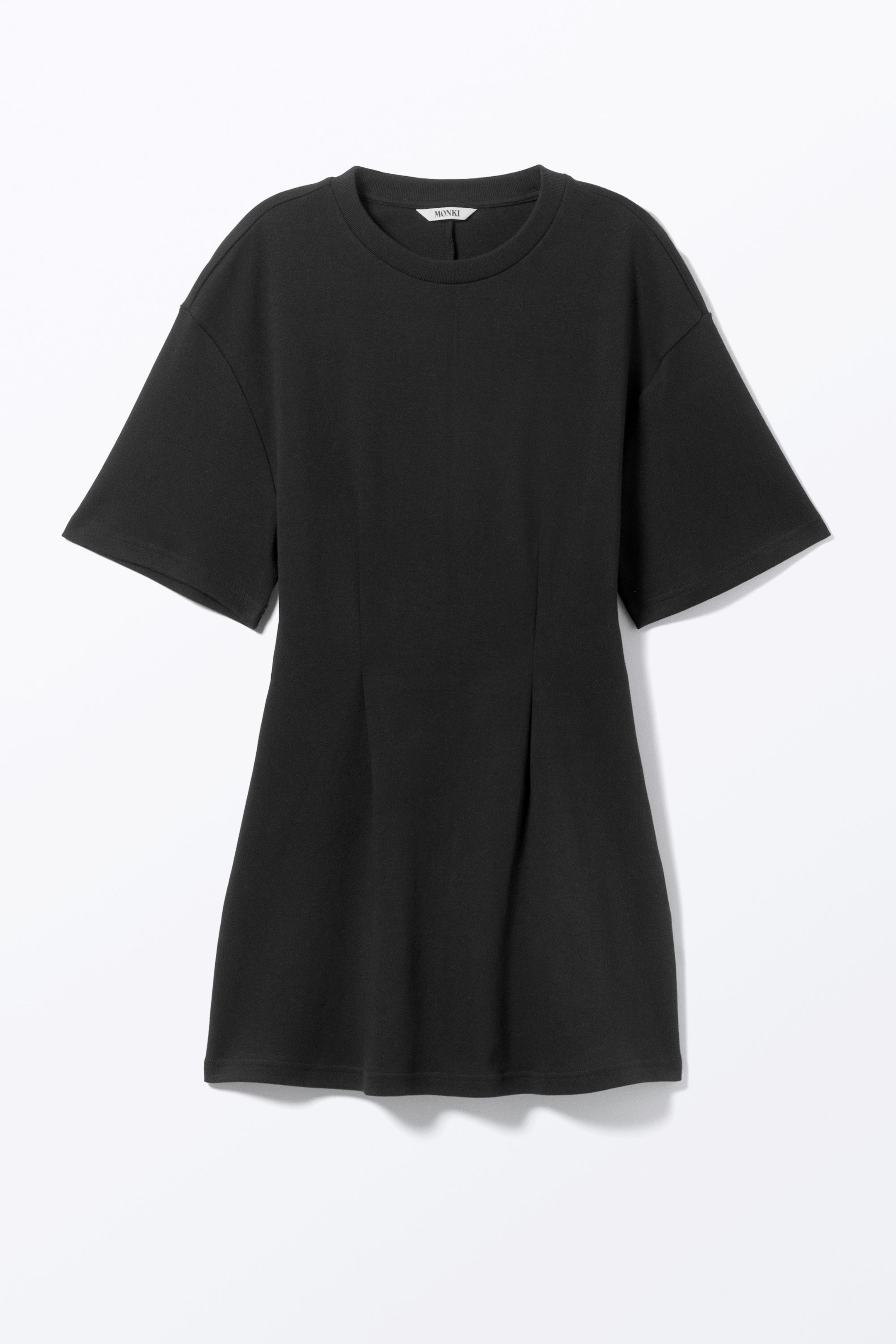 Svart - Kort strukturerad T-shirt-klänning - 0