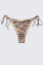 Tiger-striped - Strappy Printed Bikini Bottoms - 3