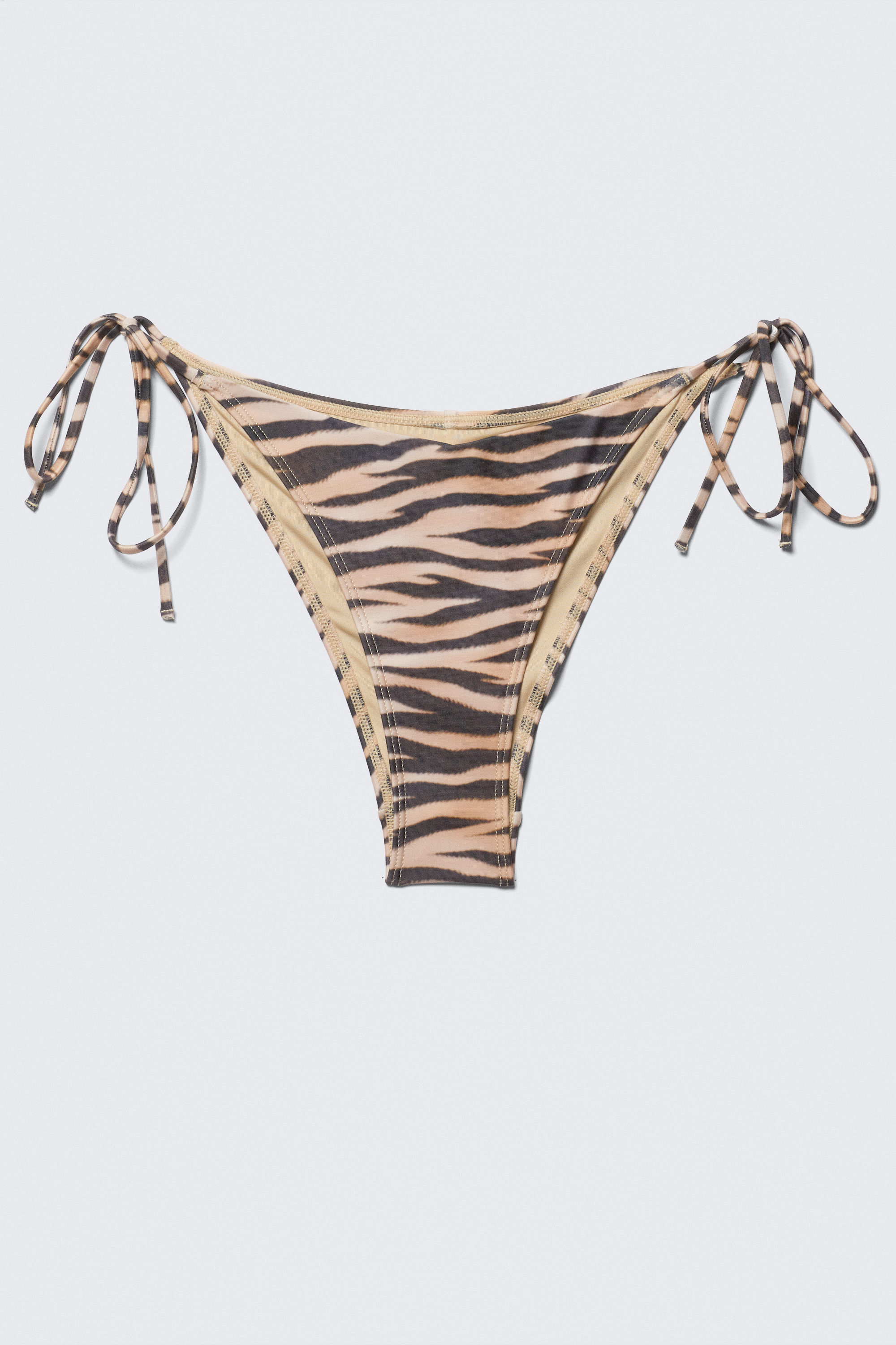 Tiger-striped - Strappy Printed Bikini Bottoms - 3