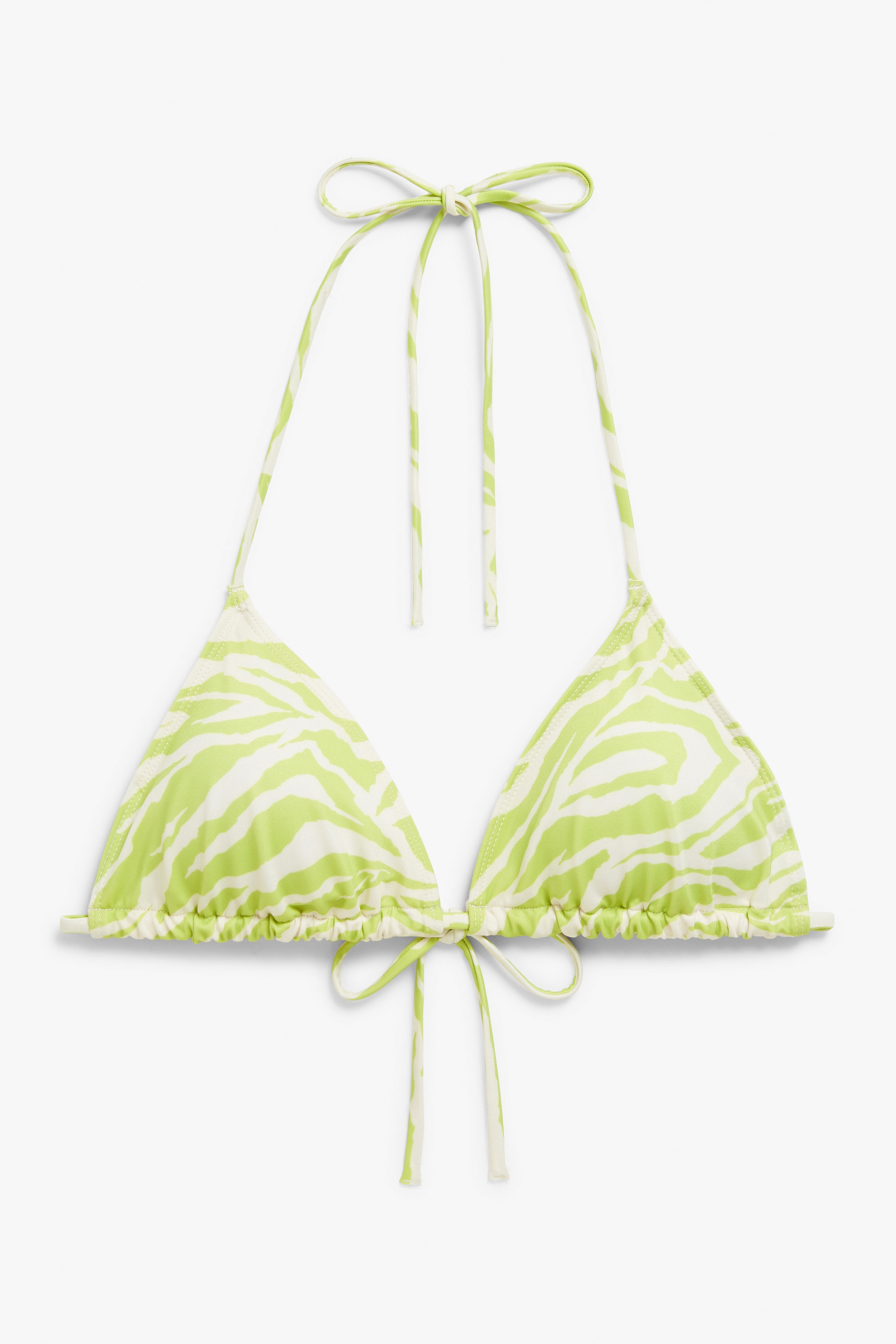 Limettengrünes Zebramuster - Triangel-Bikinioberteil - 0