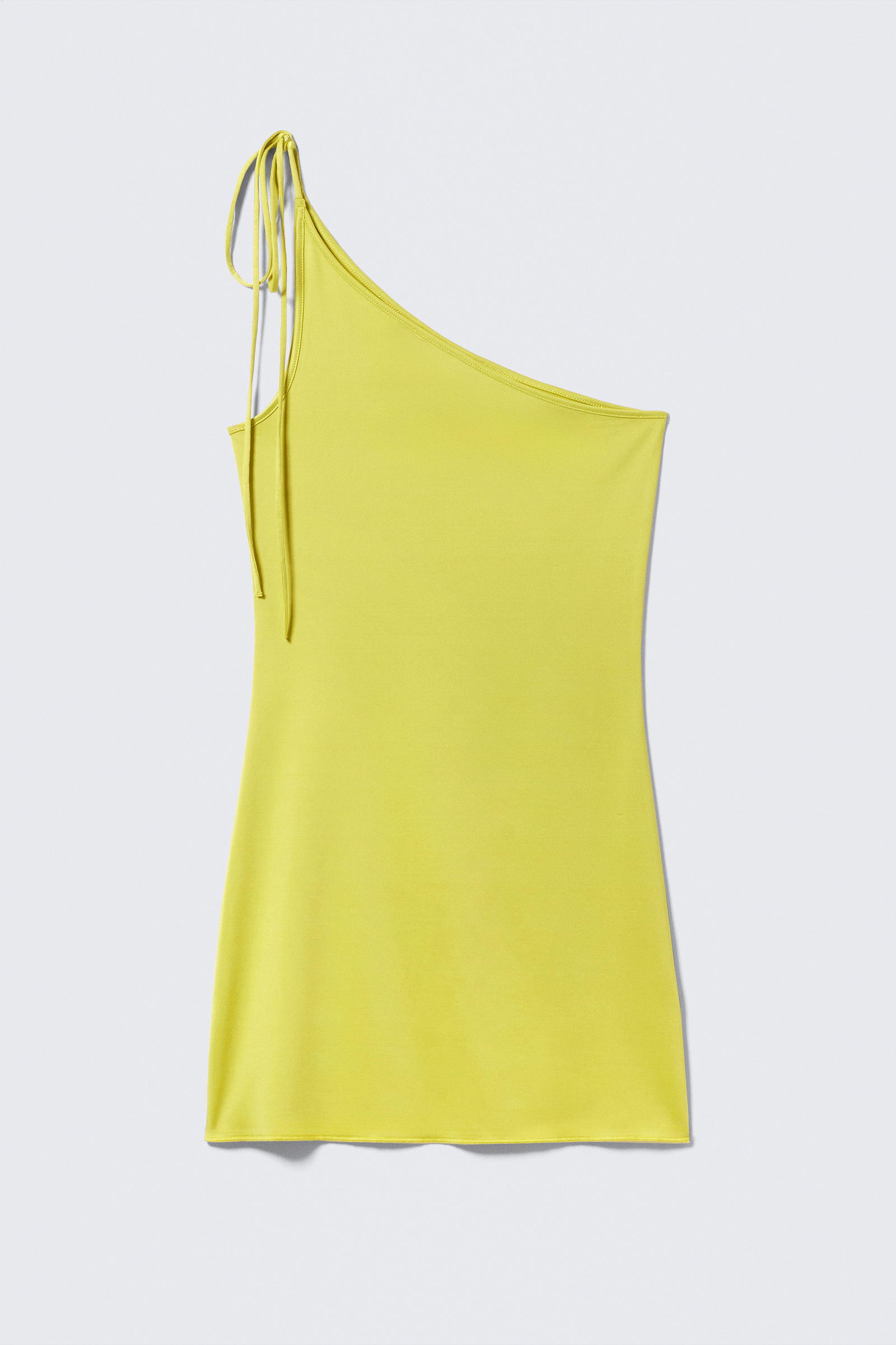 Asymmetric Strap Tie Mini Dress