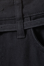 Svart - Cargo jorts i bomulls-twill med låg midja - 4