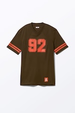 Dark Brown & Red - Sporty Mini T-shirt Dress - 0