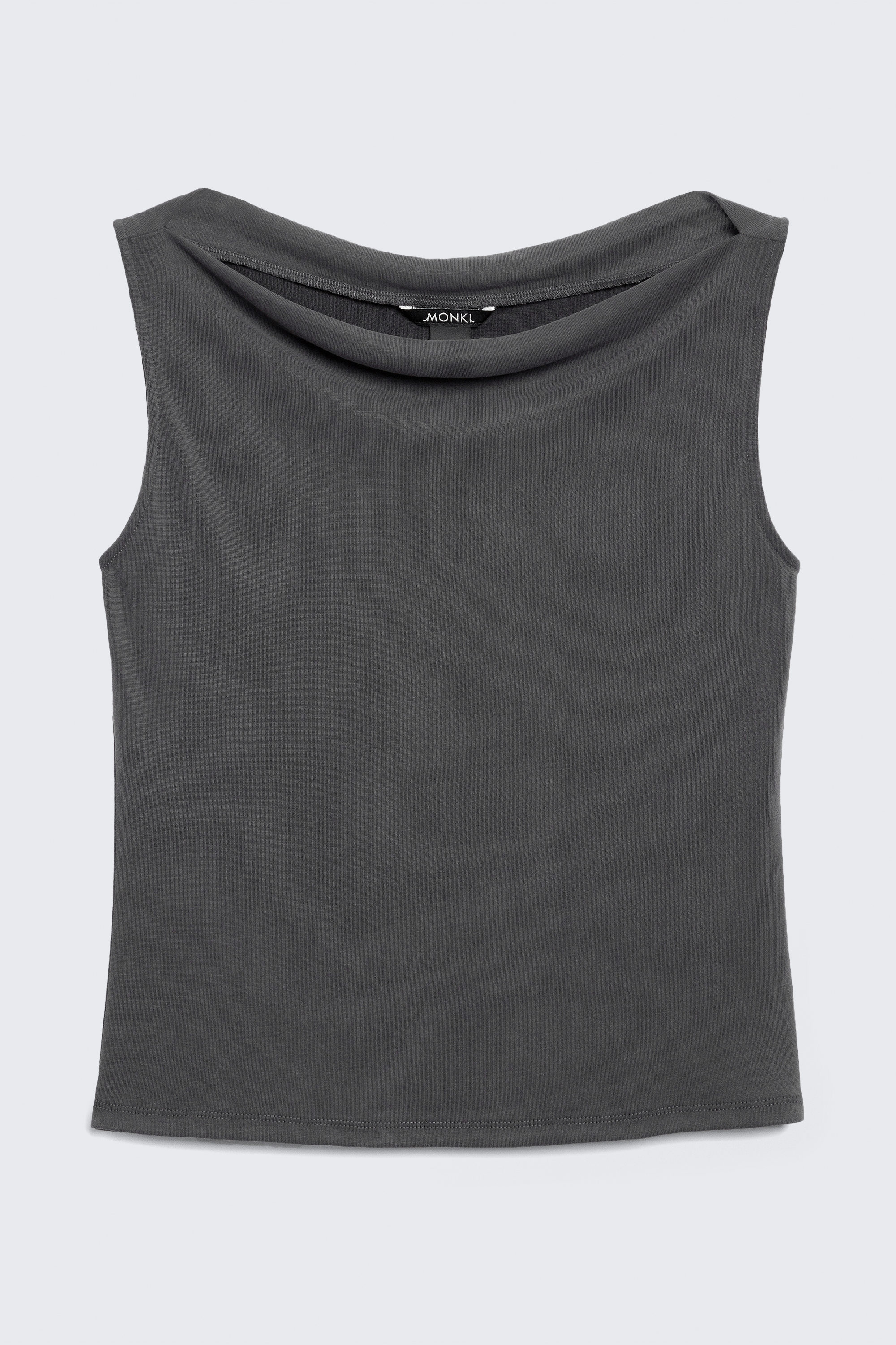 Charcoal - Super soft sleeveless boatneck top