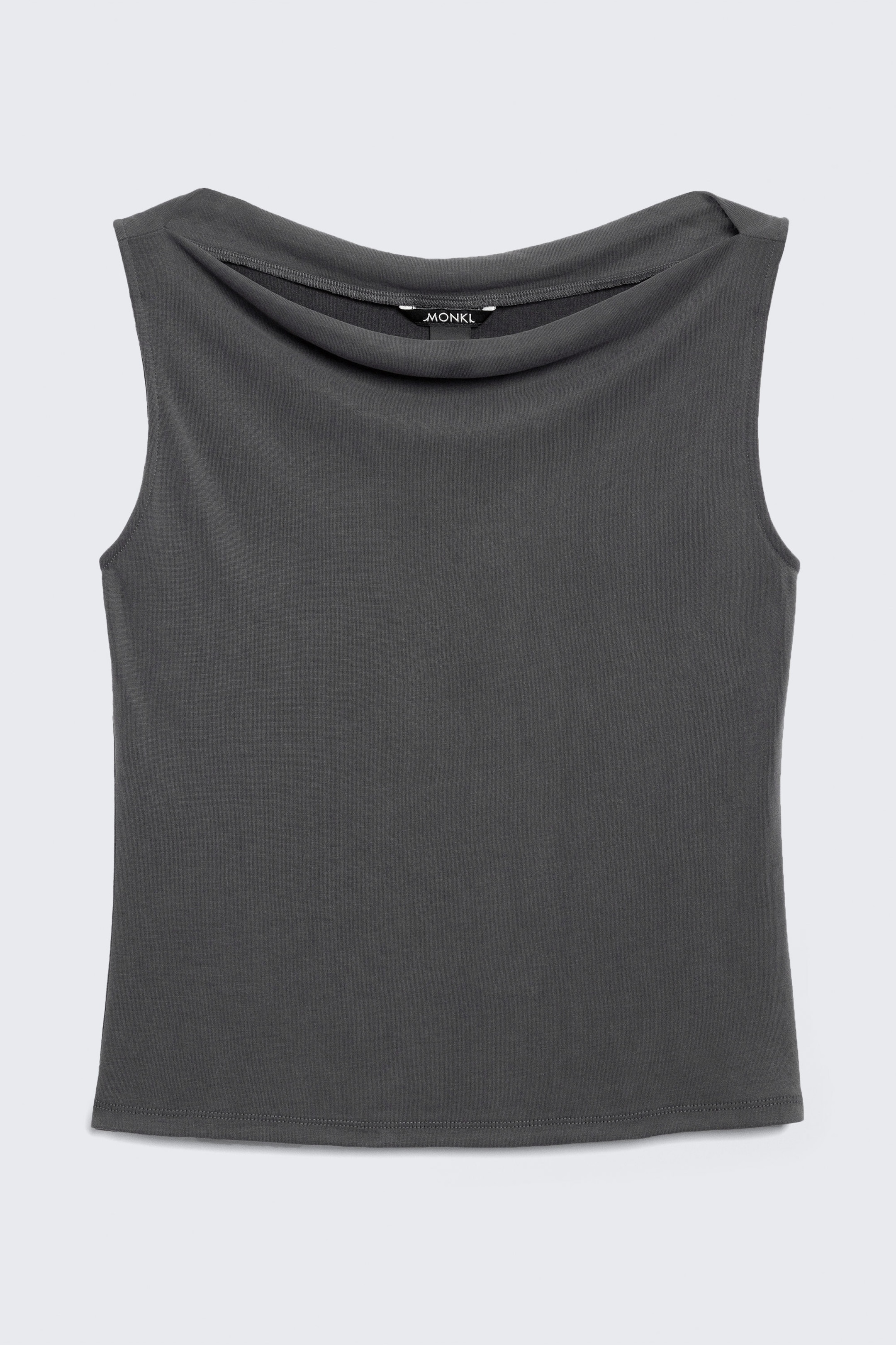 Charcoal - Super soft sleeveless boatneck top - 3