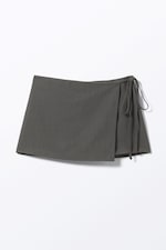 Dunkelgrau - Mini-Wickel-Skort - 1
