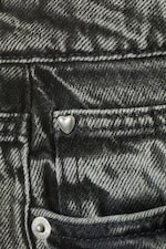 Haunted Black - Black - Imoo Low-Rise Wide Leg Denim Shorts - 5
