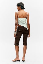 Mint Green - Asymmetric Satin Strap Top - 3