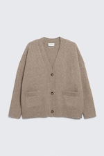 Mole brown - Relaxed knitted cardigan - 0