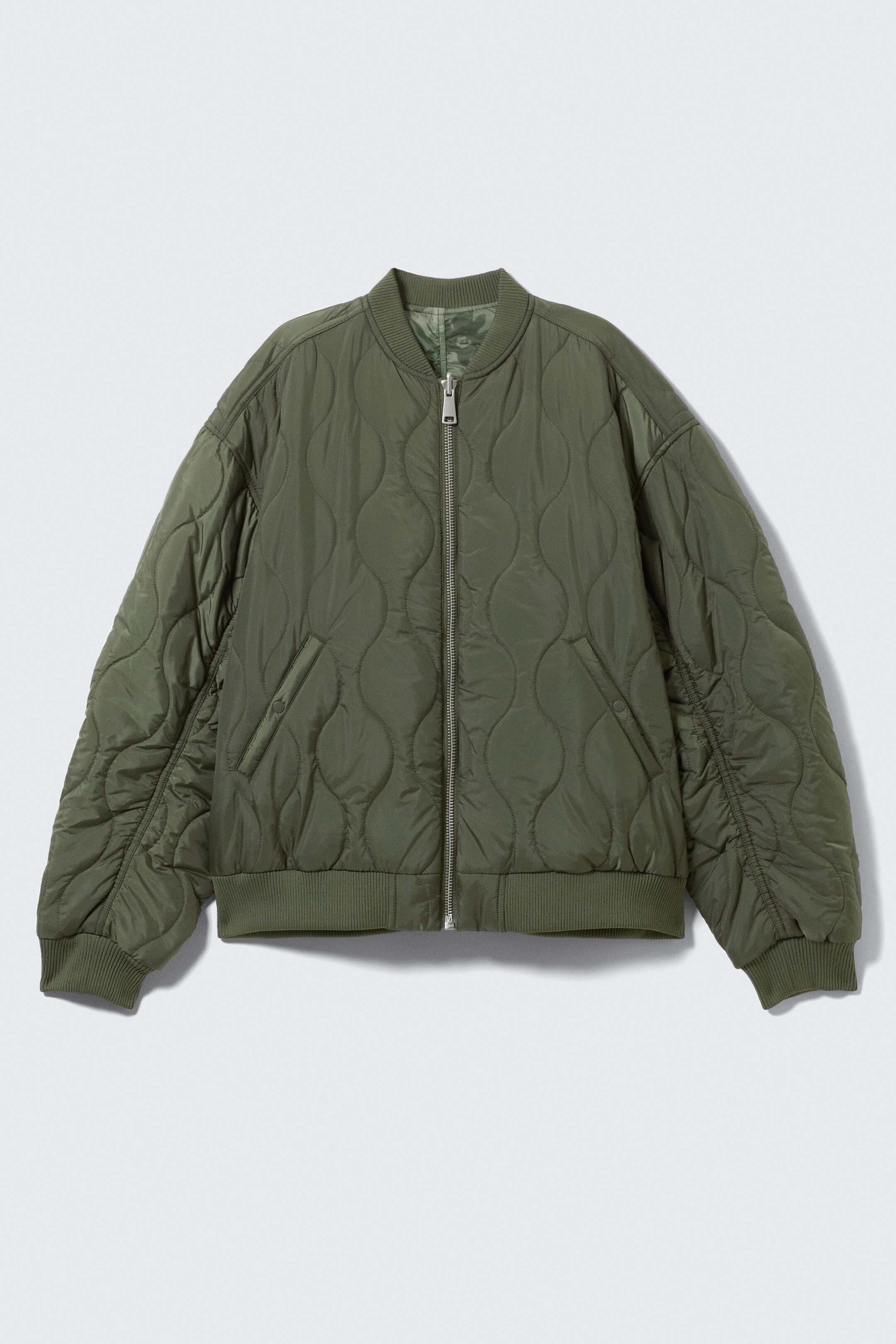 Zobrazit větší obrázek: Loose Reversible Bomber Jacket - Dark Khaki - Floral - ŽENY | H&M CZ 6