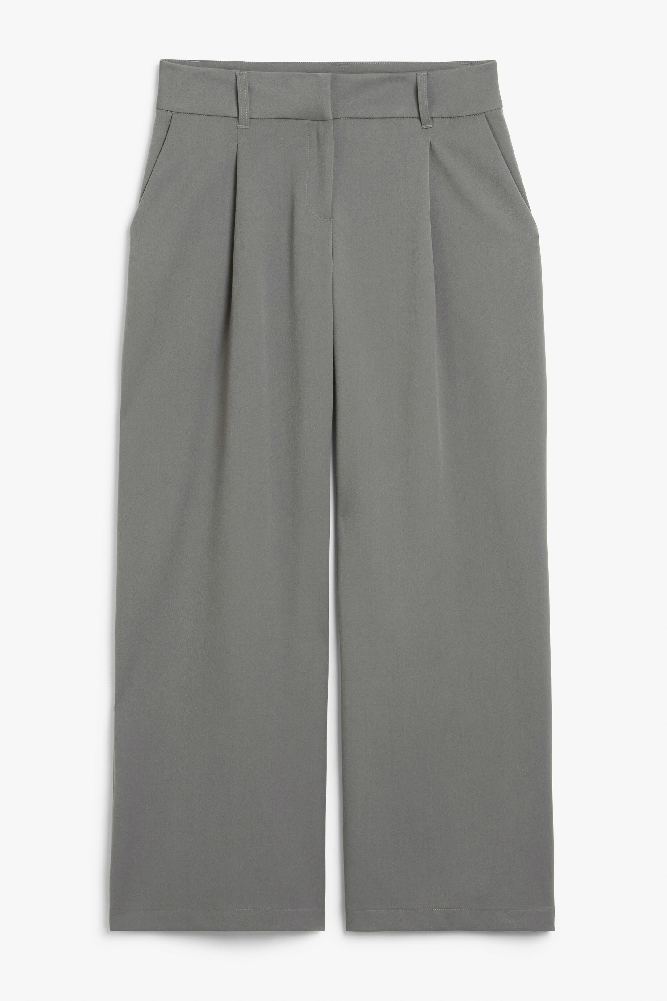 Dark grey - Low waist wide leg tailored trousers - 0
