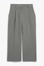 Dark grey - Low waist wide leg tailored trousers - 0