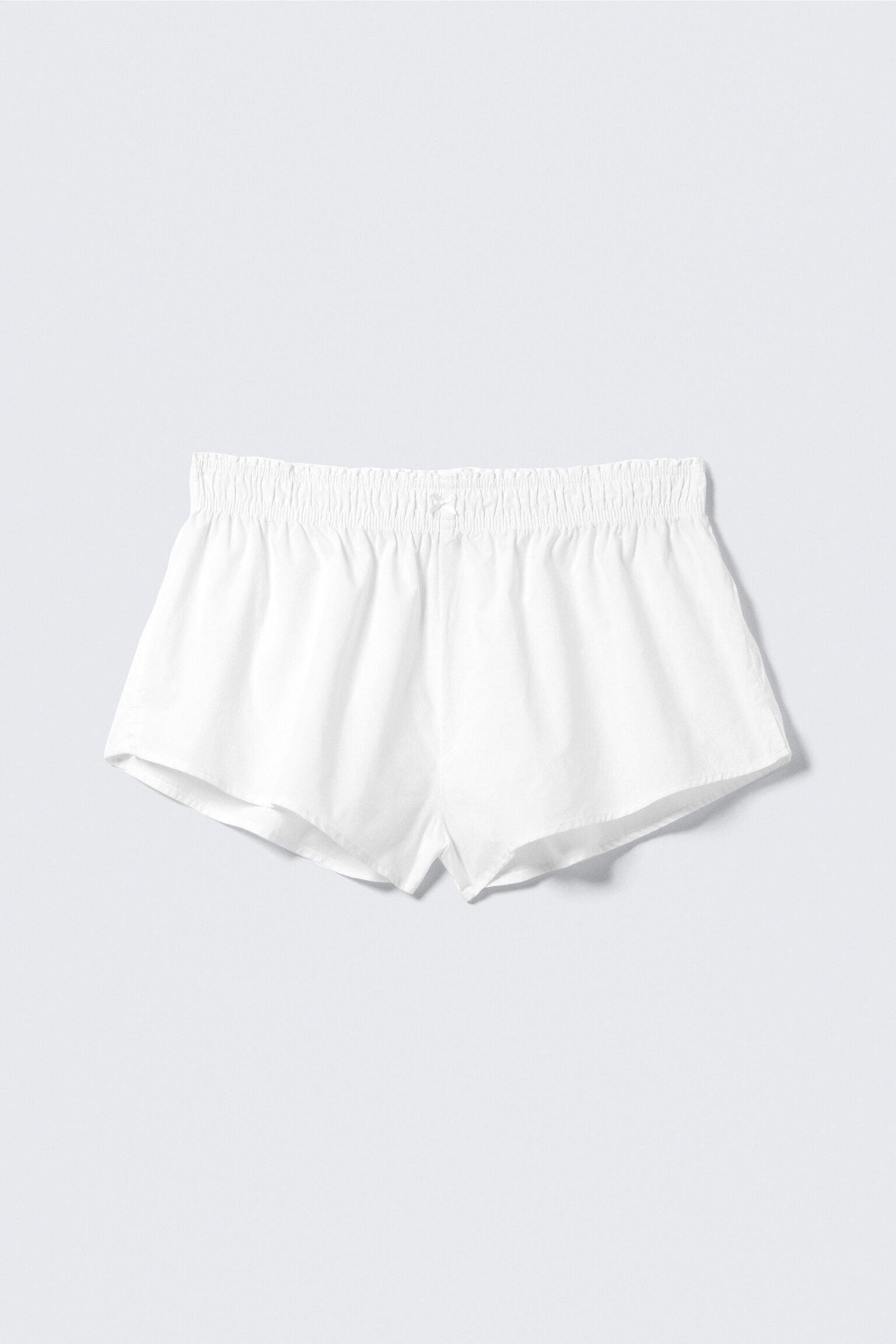 Katoenen popeline pyjamashort met halfhoge taille - White - 2
