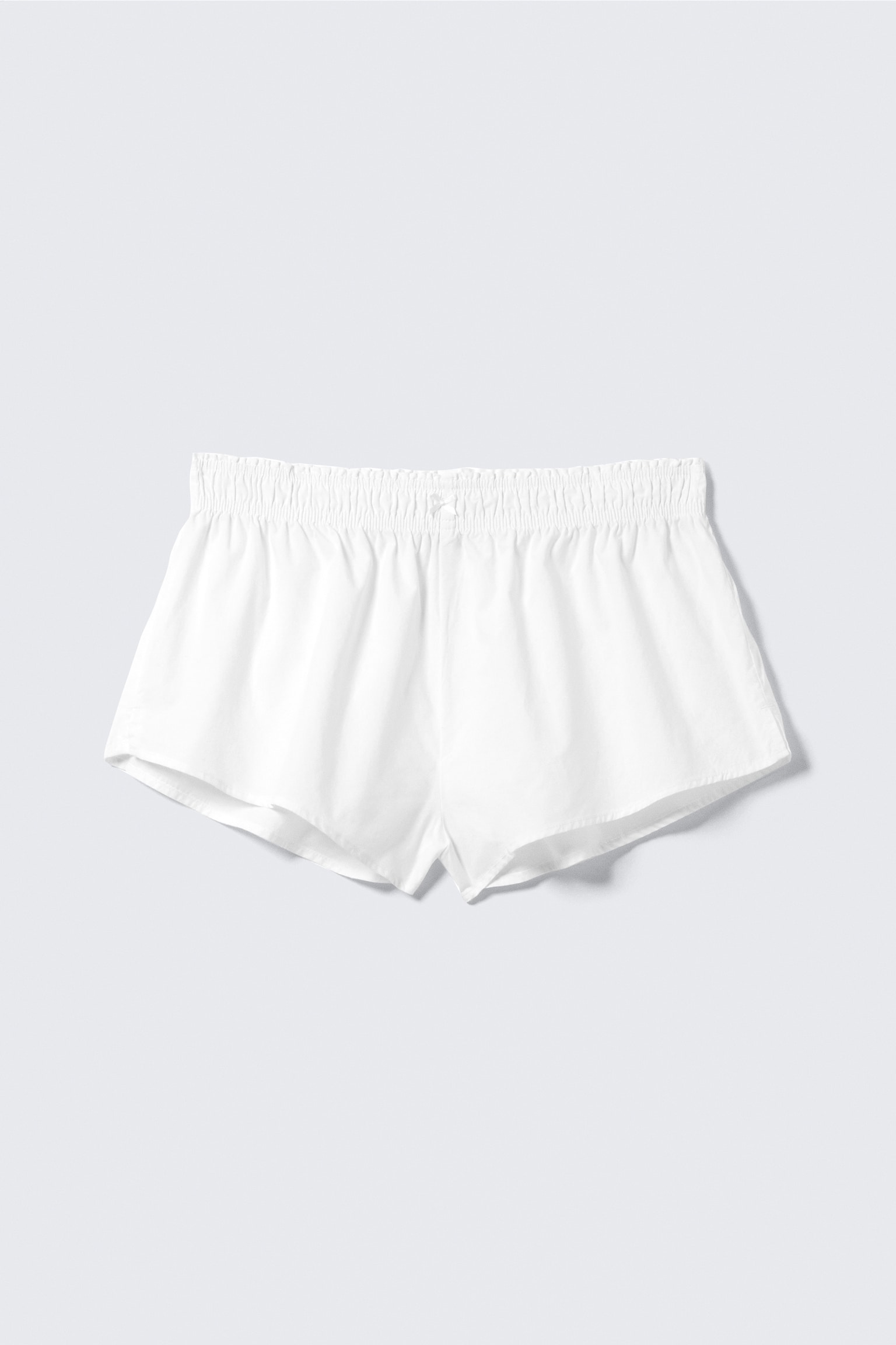Mid-Rise Cotton Poplin Pyjama Shorts - White - 2