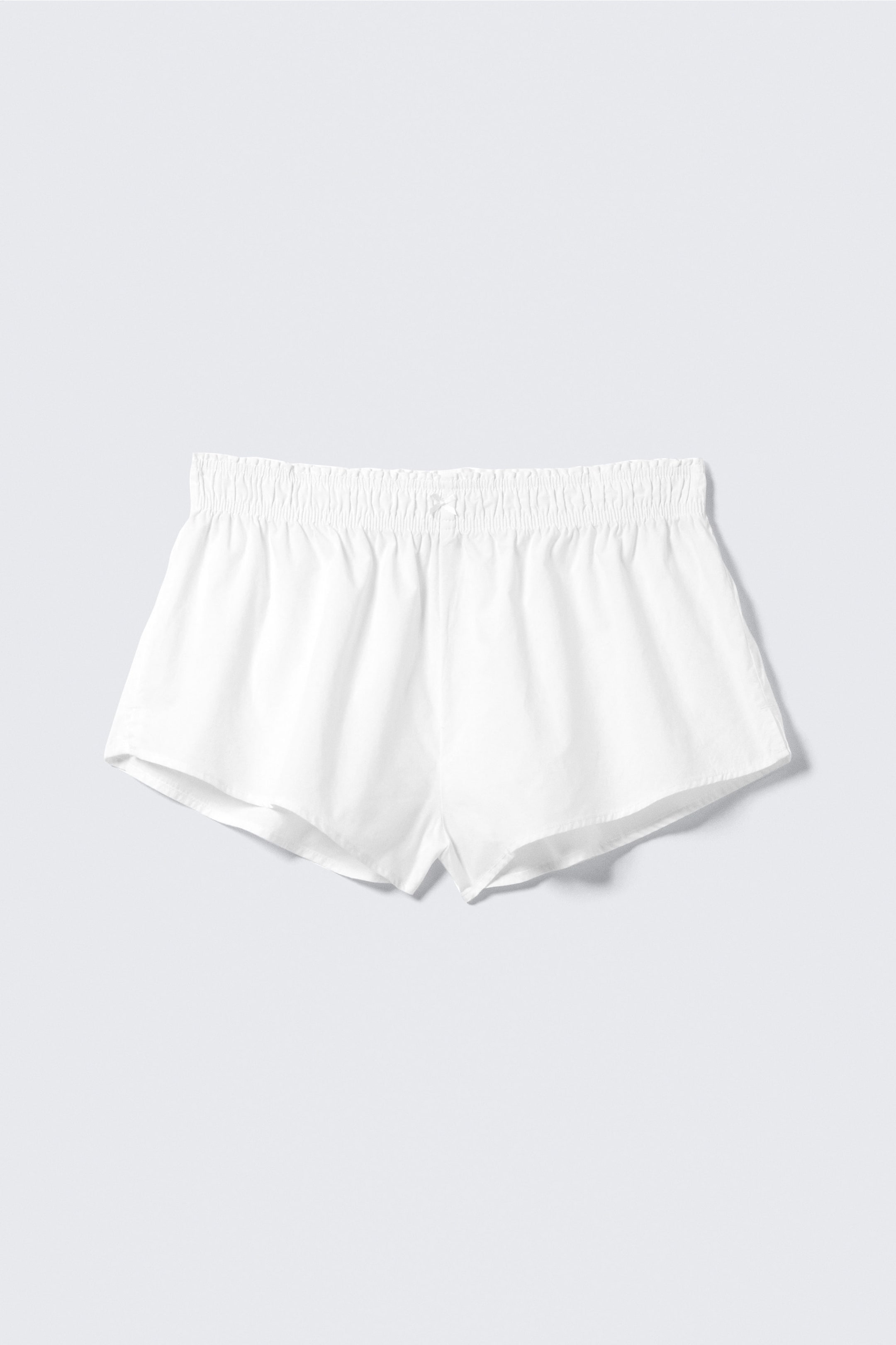 White - Mid-Rise Cotton Poplin Pyjama Shorts - 1