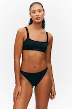 Black - Square-Neck Bikini Top - 0