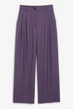 Blasses Mittelviolett - Hose mit weitem Bein - 0