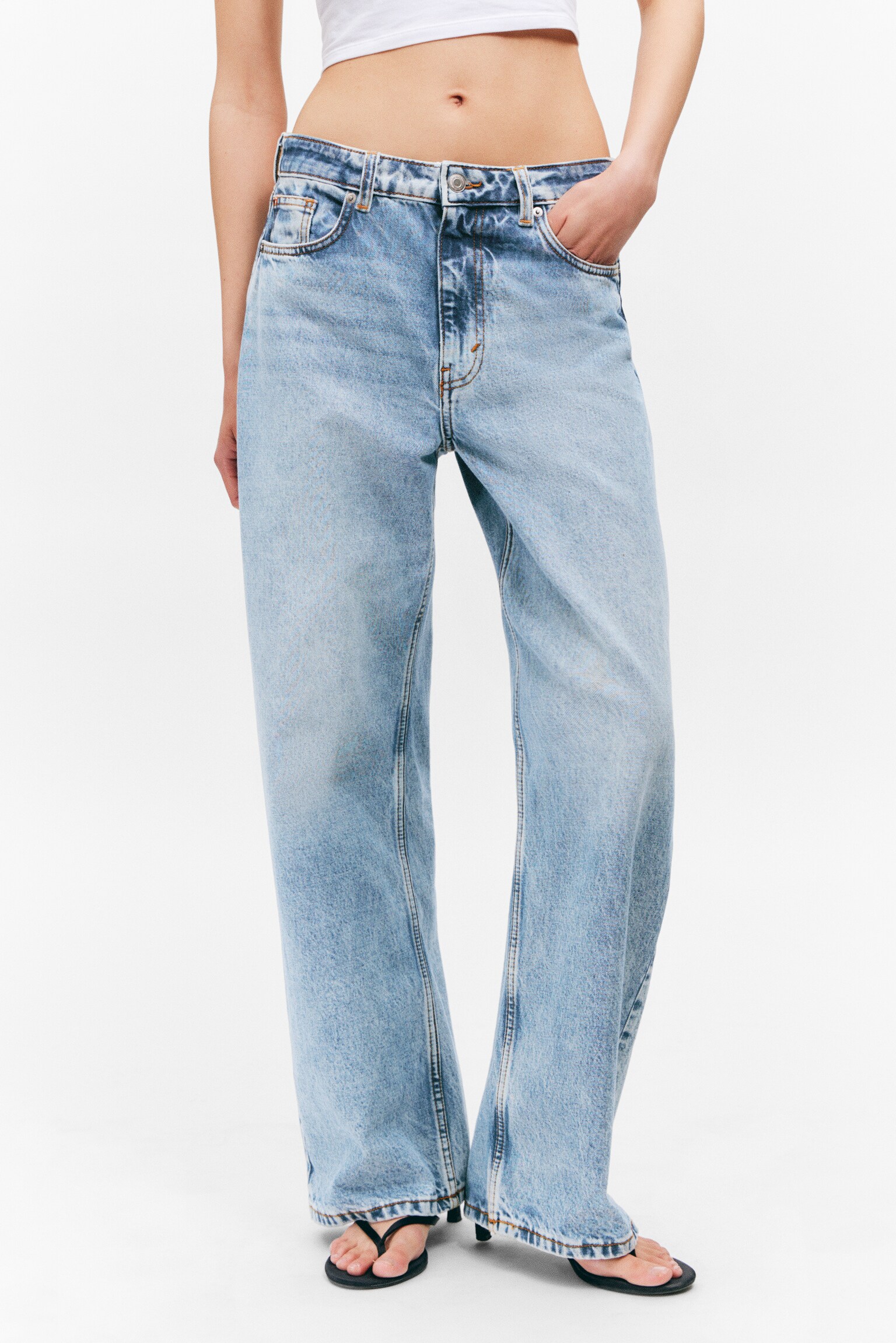 Dżinsy Missy Low Waist Loose Straight Leg - Fresh Blue - Light Blue - 4