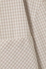Checked Light Beige - Long-Sleeved Oversized Poplin Shirt - 5