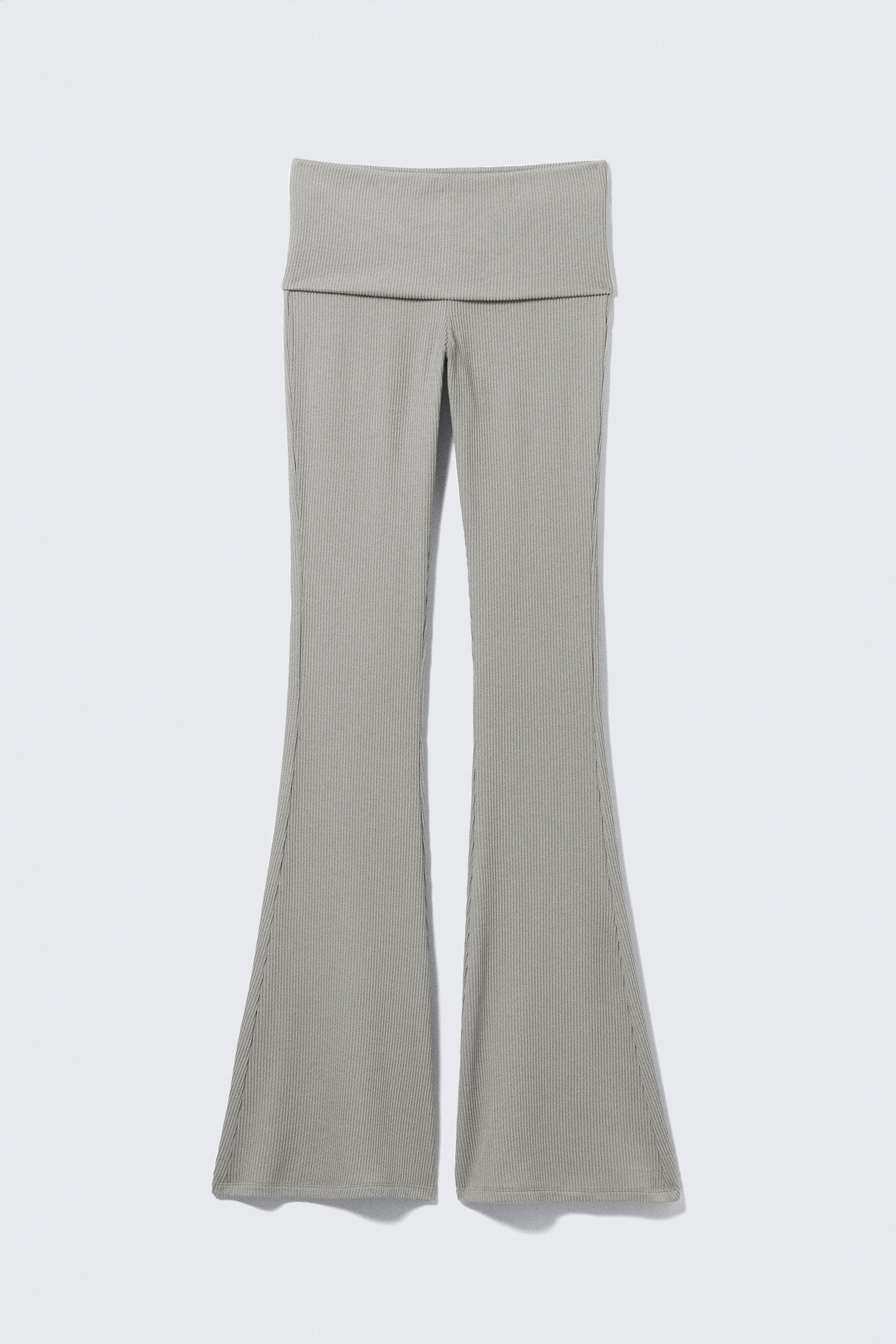 Low Waist Flared Ribbed Trousers