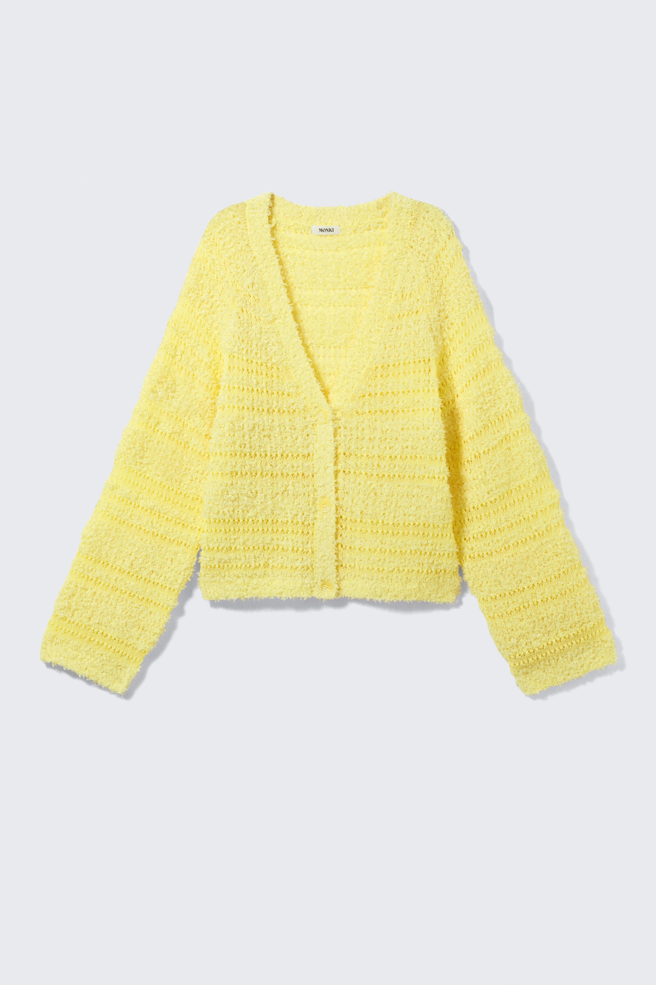 Light Yellow - Soft Knitted Single-Breasted Cardigan - 4