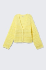 Light Yellow - Soft Knitted Single-Breasted Cardigan - 4