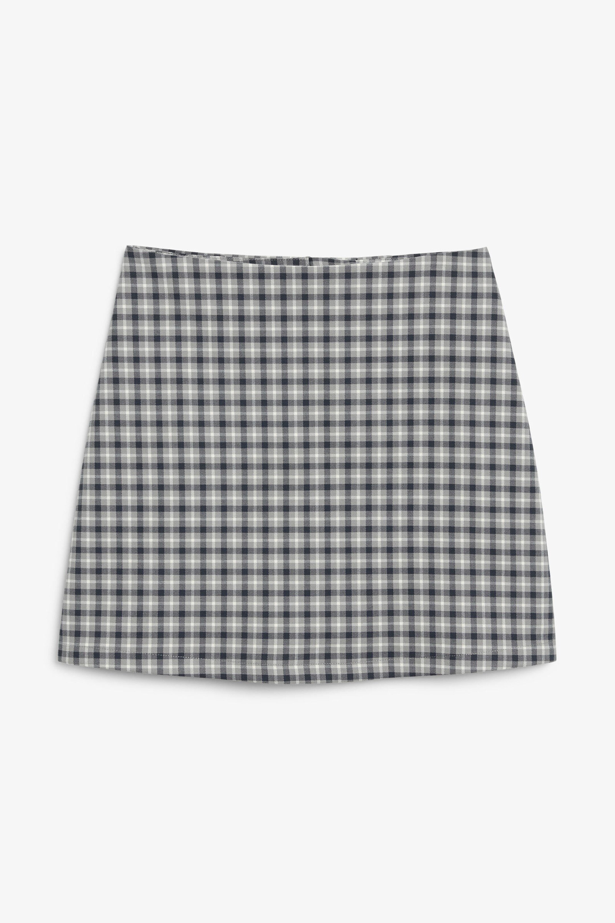 Grey checks - A-line mini skirt - 3