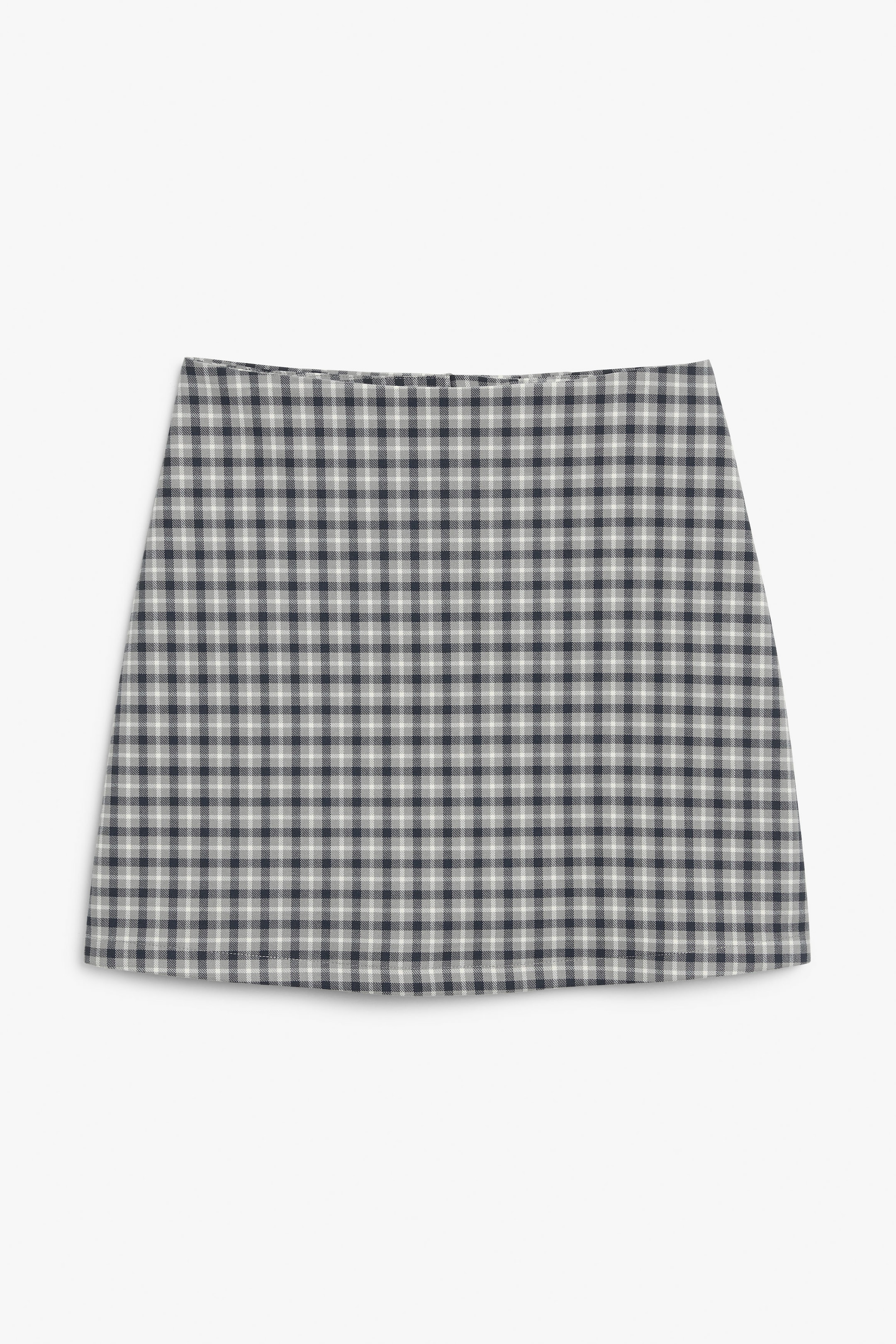 Grey checks - A-line mini skirt - 0