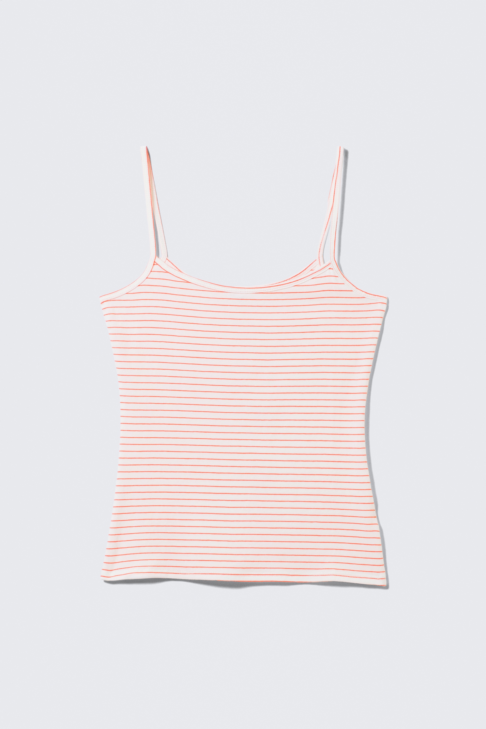 Wąski top na ramiączkach - Red & White Stripes/Burgundy & White/Jasnożółty - Cosmic Blade