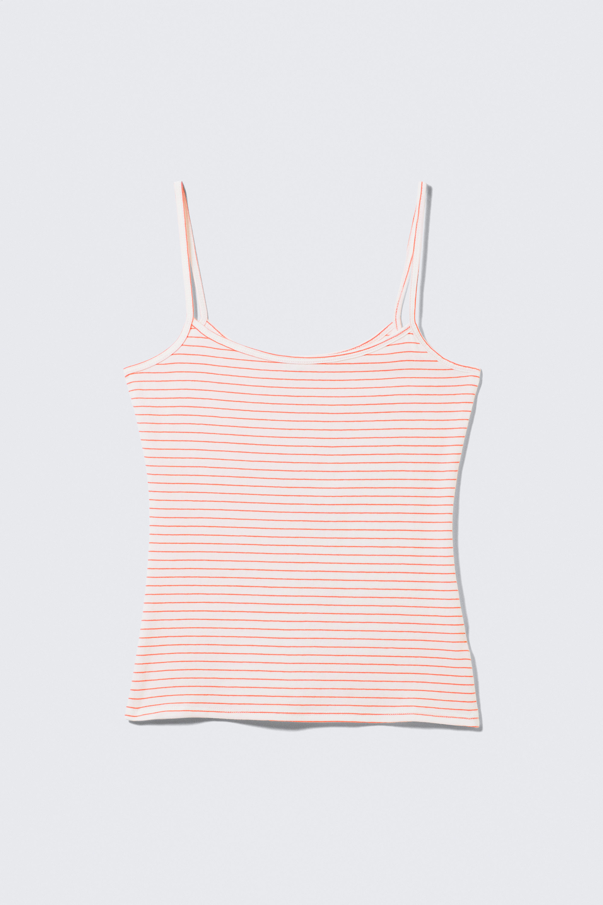 Red & White Stripes - Slim Strappy Tank Top - 4