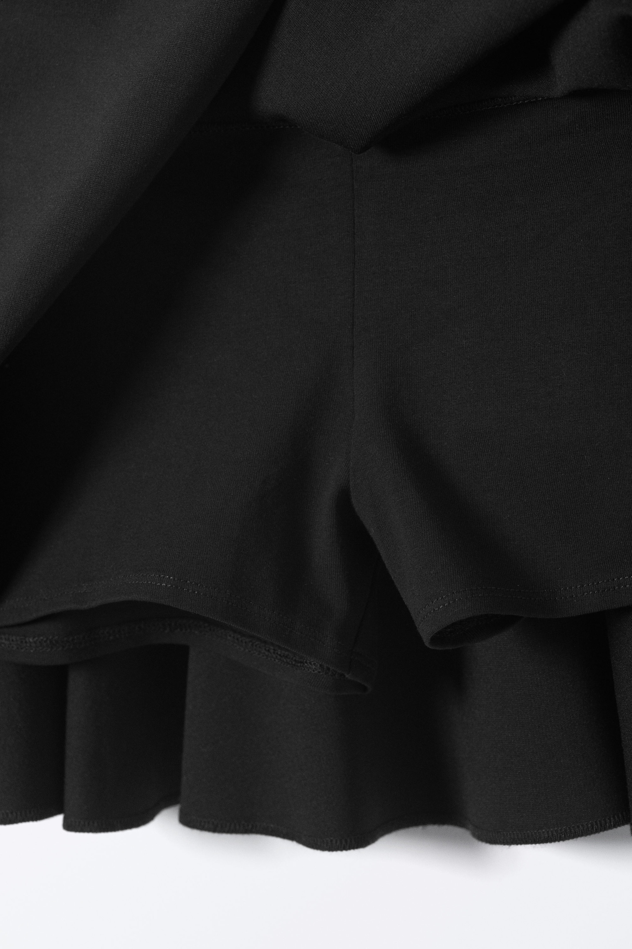 Black - Low Rise Flared Mini Skort - 5