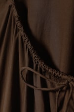 Dark Brown - Tiered Cotton Poplin Maxi Dress - 6