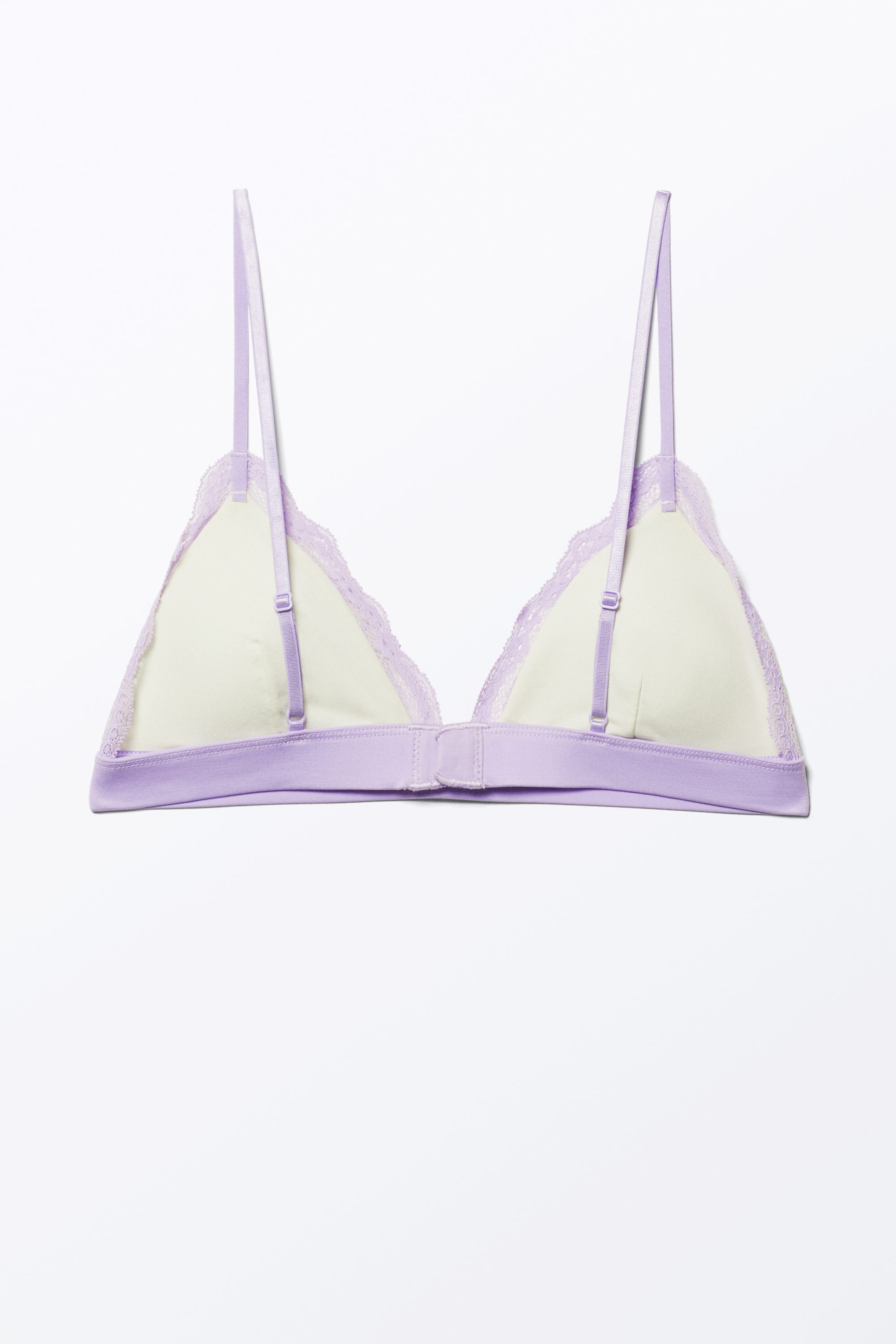 Dusty White & Lilac - Soft Padded Triangle Bra - 2