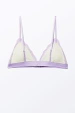 Dusty White & Lilac - Soft Padded Triangle Bra - 1