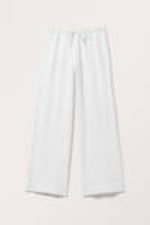 White - Loose Pull-on Cotton Trousers - 0