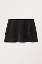 Black Glitter - Mini Pull-on Skirt - 0